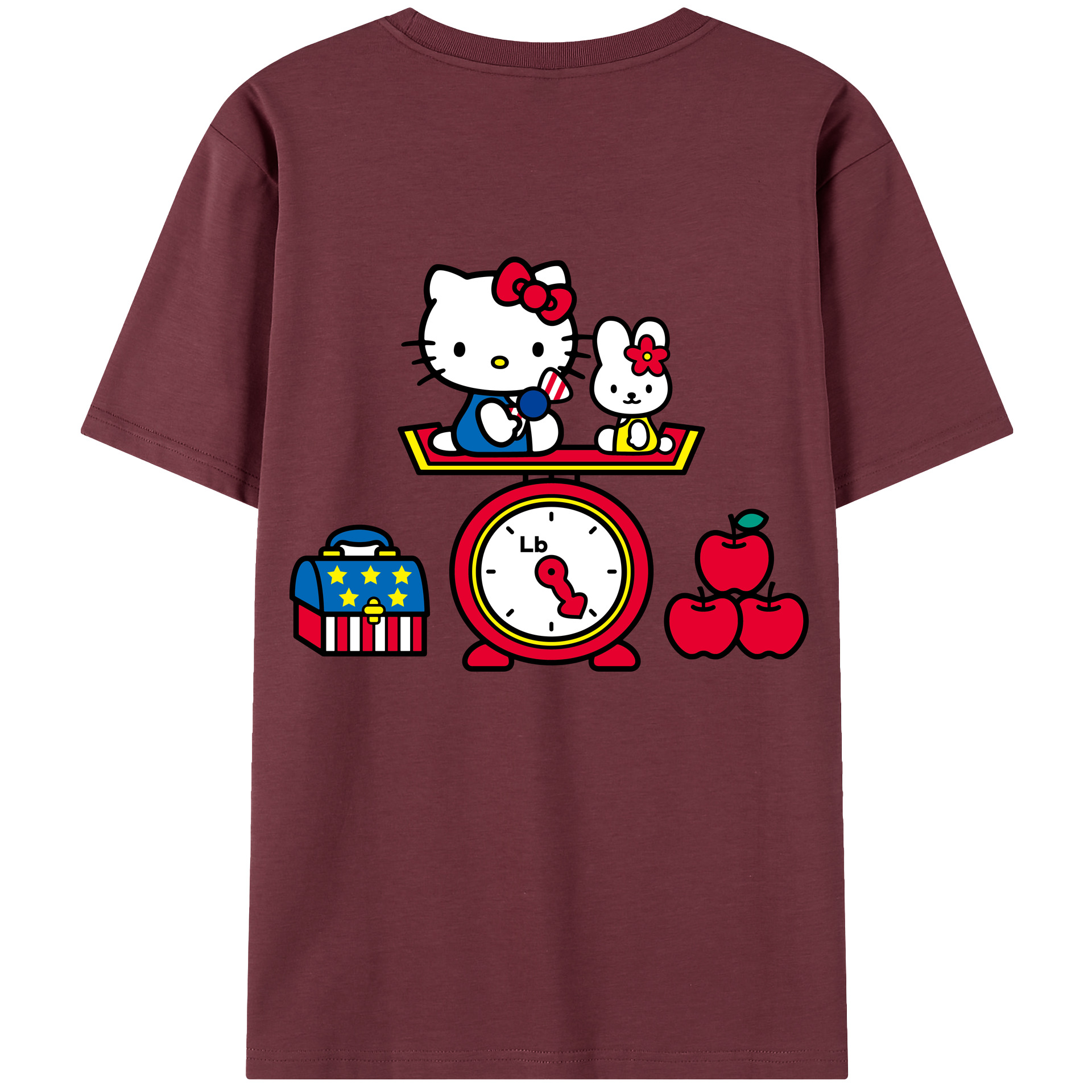（画像用） Hello Kitty ハローキティ 綿100％半袖Tシャツ（背面プリント）